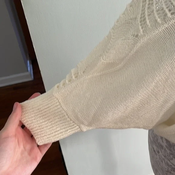 Revolve d.RA Acer sheer 3/4 length sleeve sweater - Picture 6 of 8